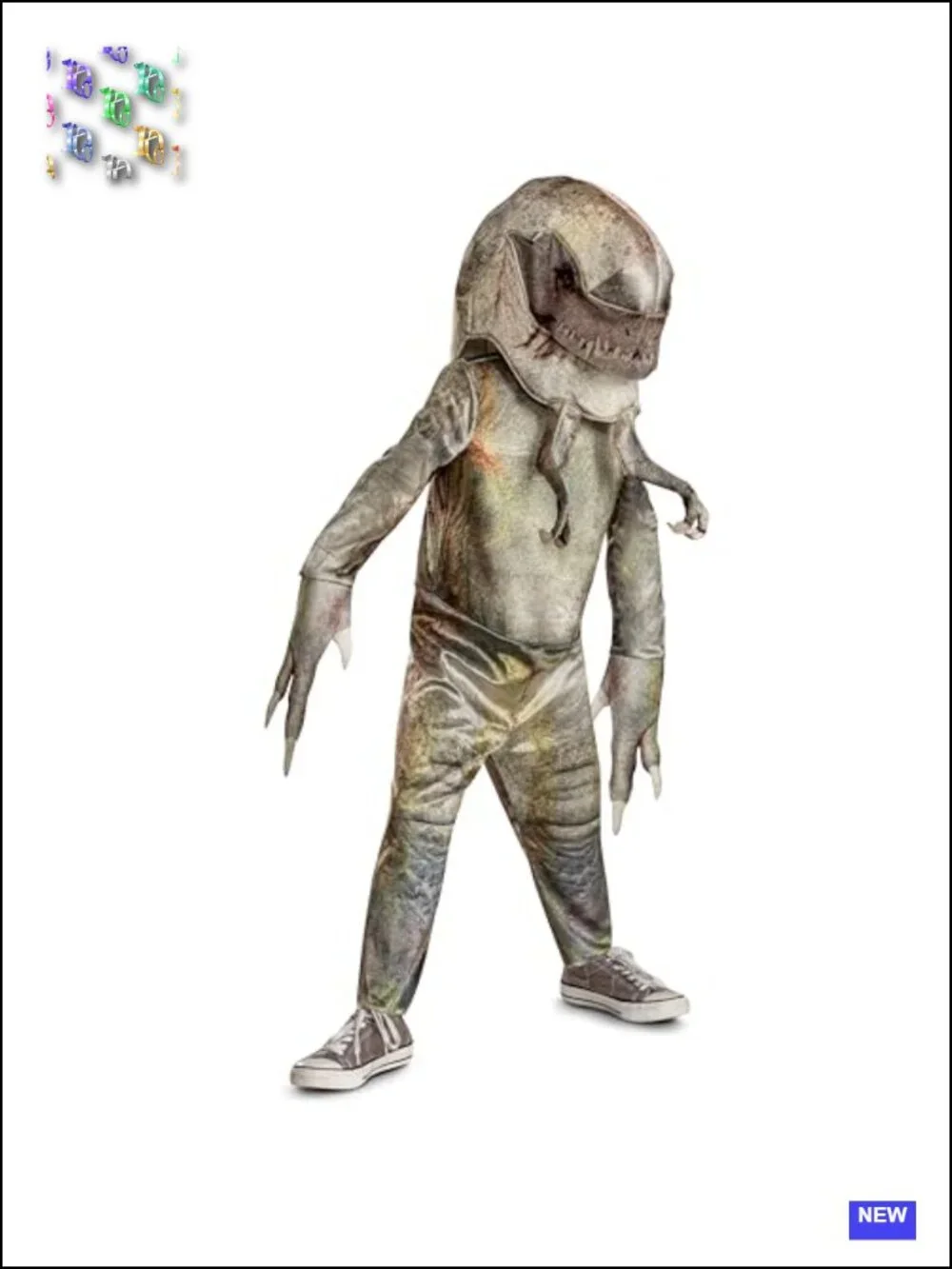 Kids Dinosaur Costume Jumpsuit with Headpiece Halloween Cosplay Rebirth Dino